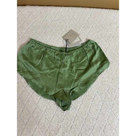 NWT Asceno Venice Sleep Shorts Jade Green 100% Silk Women’s Sleepwear Size L - Picture 4 of 8